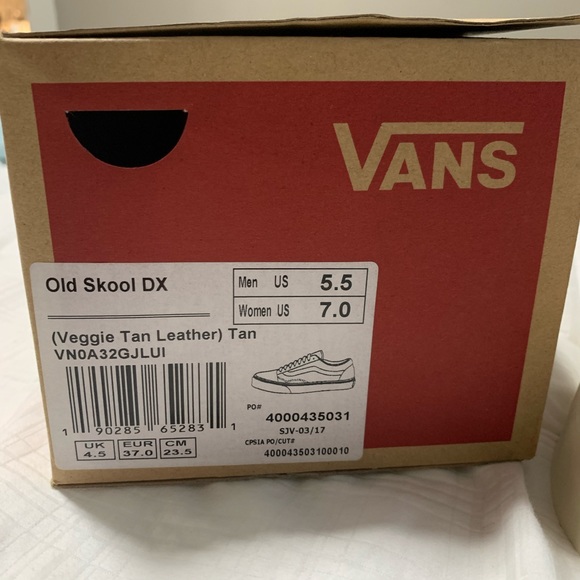 VANS tan leather Old Skool DX. Size 5.5 - Picture 7 of 9